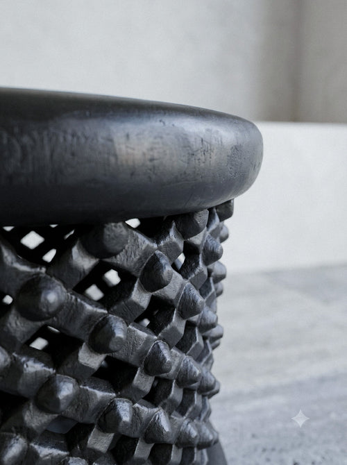 Handcrafted charcoal black walnut stool