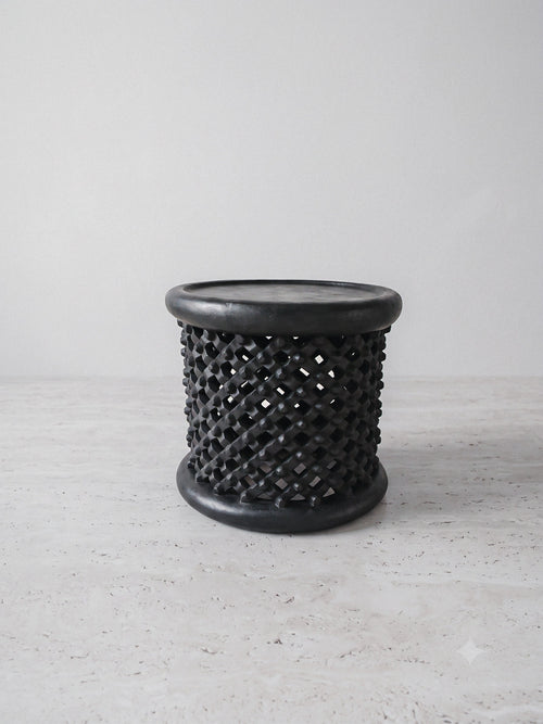 Handcrafted charcoal black walnut stool